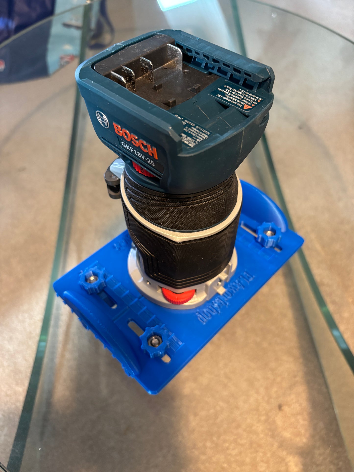 18V-25 Advanced Trim / Palm Router Base Jig compatible with Bosch