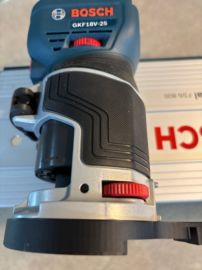 Bosch GKF 18V-25 Trim Router Plunge Base Guide Rail Adapter to Bosch Track / Guide Rail