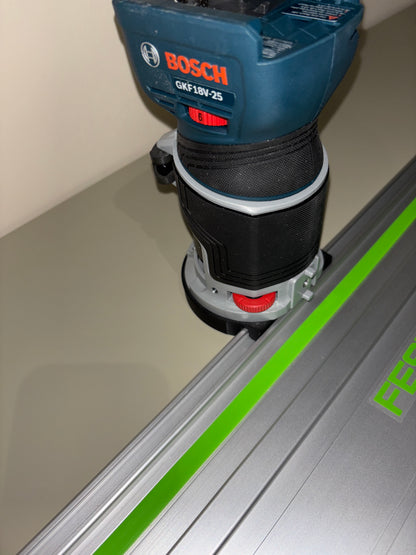 Bosch GKF 18V-25 Trim Router Plunge Base Guide Rail Adapter to Festool Track / Guide Rail