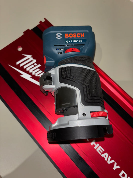 Bosch GKF 18V-25 Trim Router Plunge Base Guide Rail Adapter to Milwaukee Track / Guide Rail