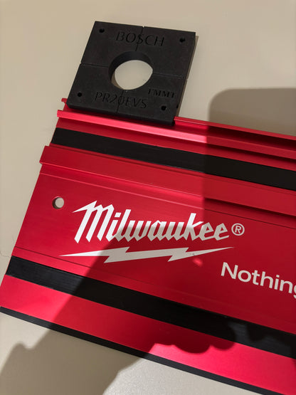 Bosch PR20EVS Trim Router Plunge Base Guide Rail Adapter to Milwaukee Track / Guide Rail