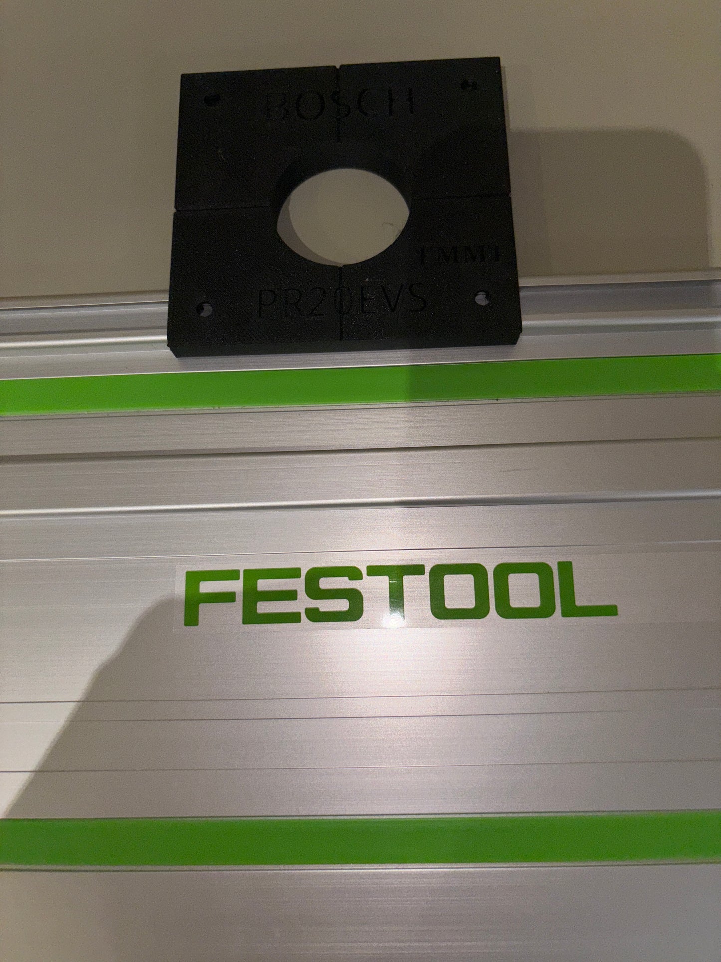 Bosch PR20EVS Trim Router Plunge Base Guide Rail Adapter to Festool Track / Guide Rail