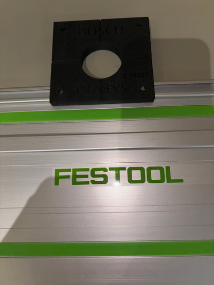 Bosch PR20EVS Trim Router Plunge Base Guide Rail Adapter to Festool Track / Guide Rail