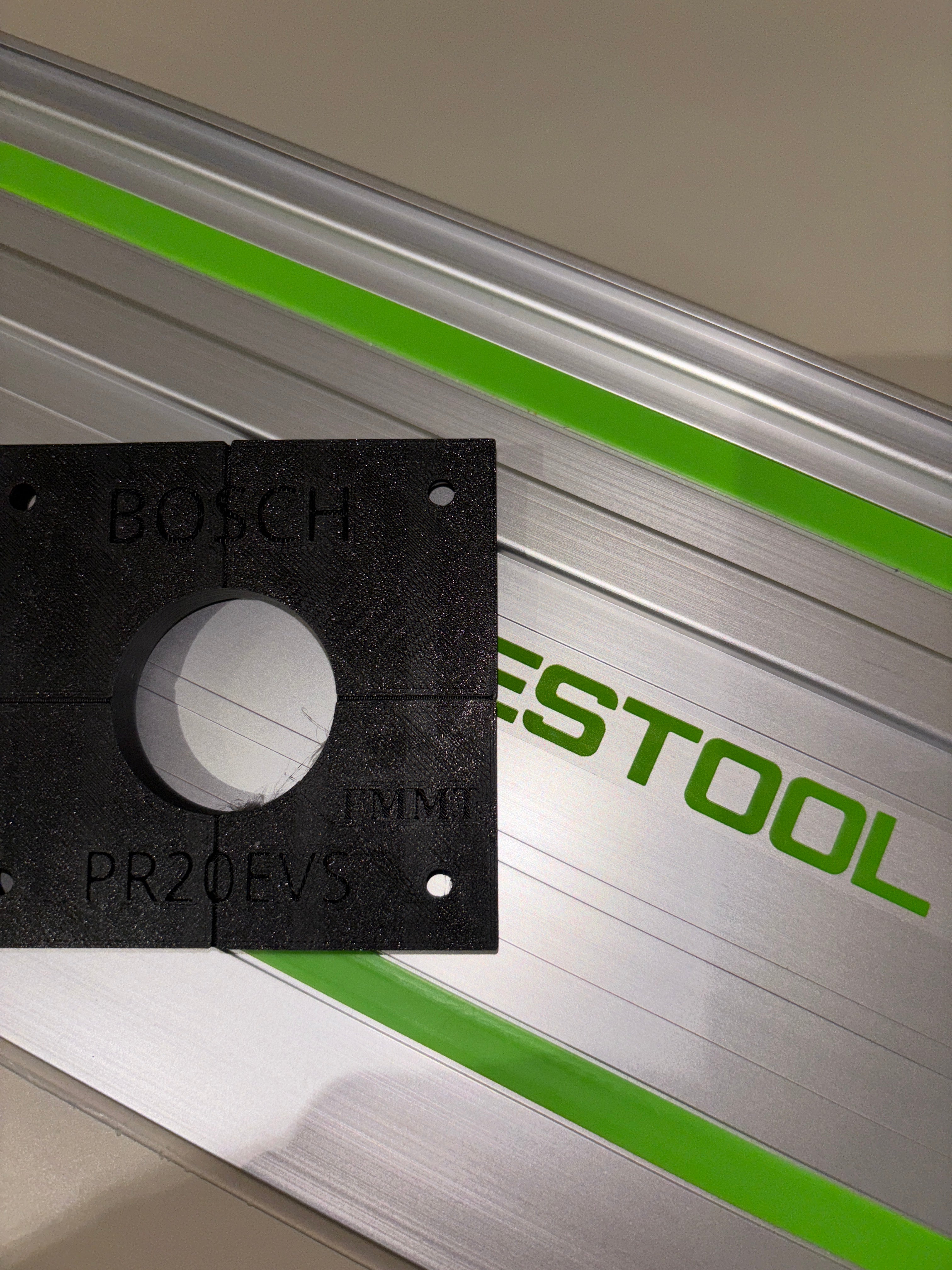 Bosch PR20EVS Trim Router Plunge Base Guide Rail Adapter to Festool Track / Guide Rail