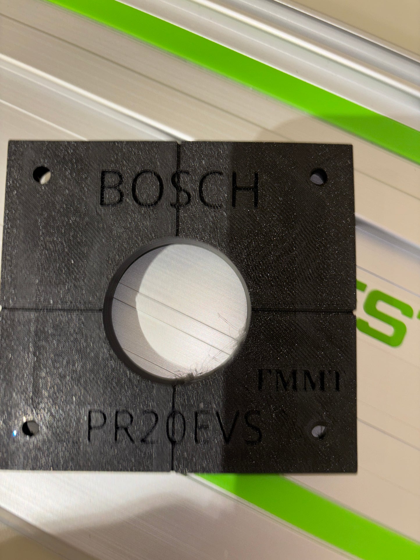 Bosch PR20EVS Trim Router Plunge Base Guide Rail Adapter to Festool Track / Guide Rail