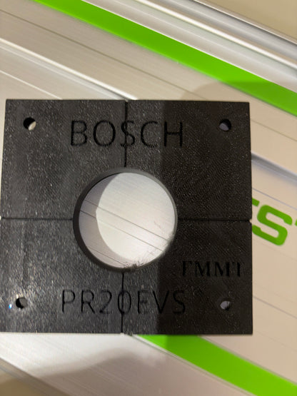 Bosch PR20EVS Trim Router Plunge Base Guide Rail Adapter to Festool Track / Guide Rail