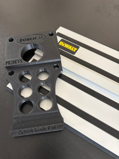 Bosch PR20EVS Trim Router Plunge Base Guide Rail Adapter to Dewalt Track / Guide Rail