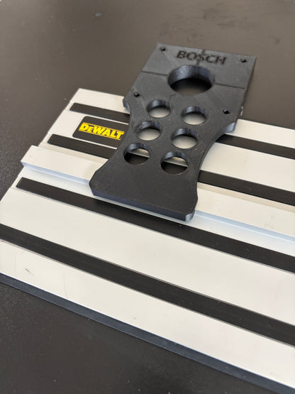 Bosch PR20EVS Trim Router Plunge Base Guide Rail Adapter to Dewalt Track / Guide Rail