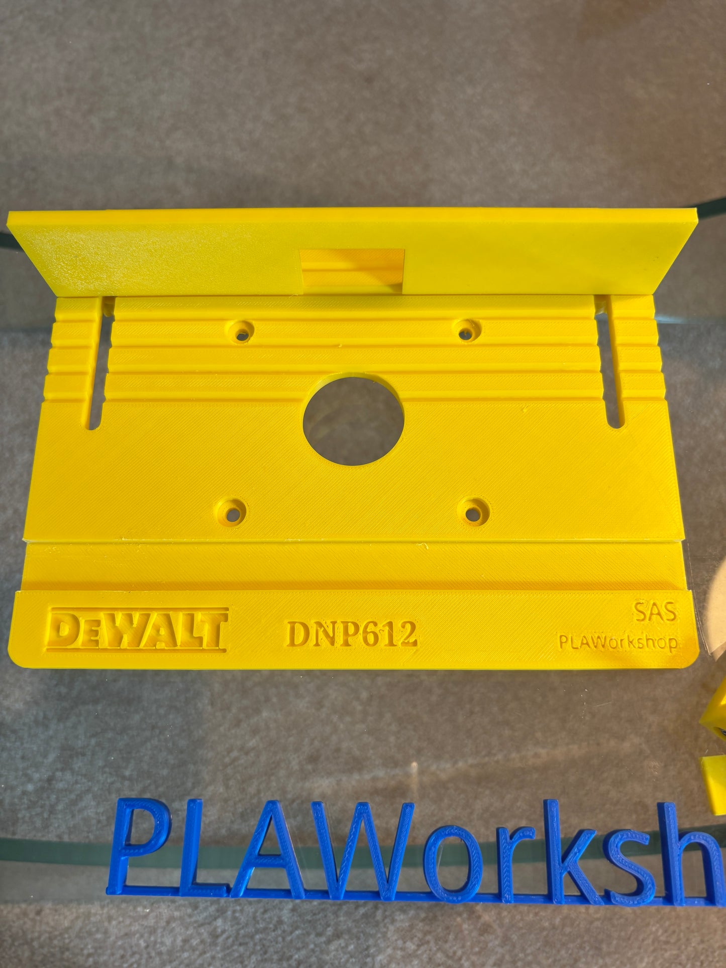 TOOLAX Mini Bench Top Router Table with Angle/Fence Guide fits Dewalt Routers DCW600 DWP611 via DNP612 Plunge Base