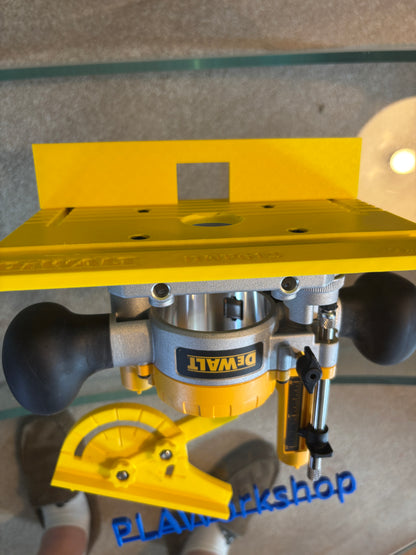 TOOLAX Mini Bench Top Router Table with Angle/Fence Guide fits Dewalt Routers DCW600 DWP611 via DNP612 Plunge Base