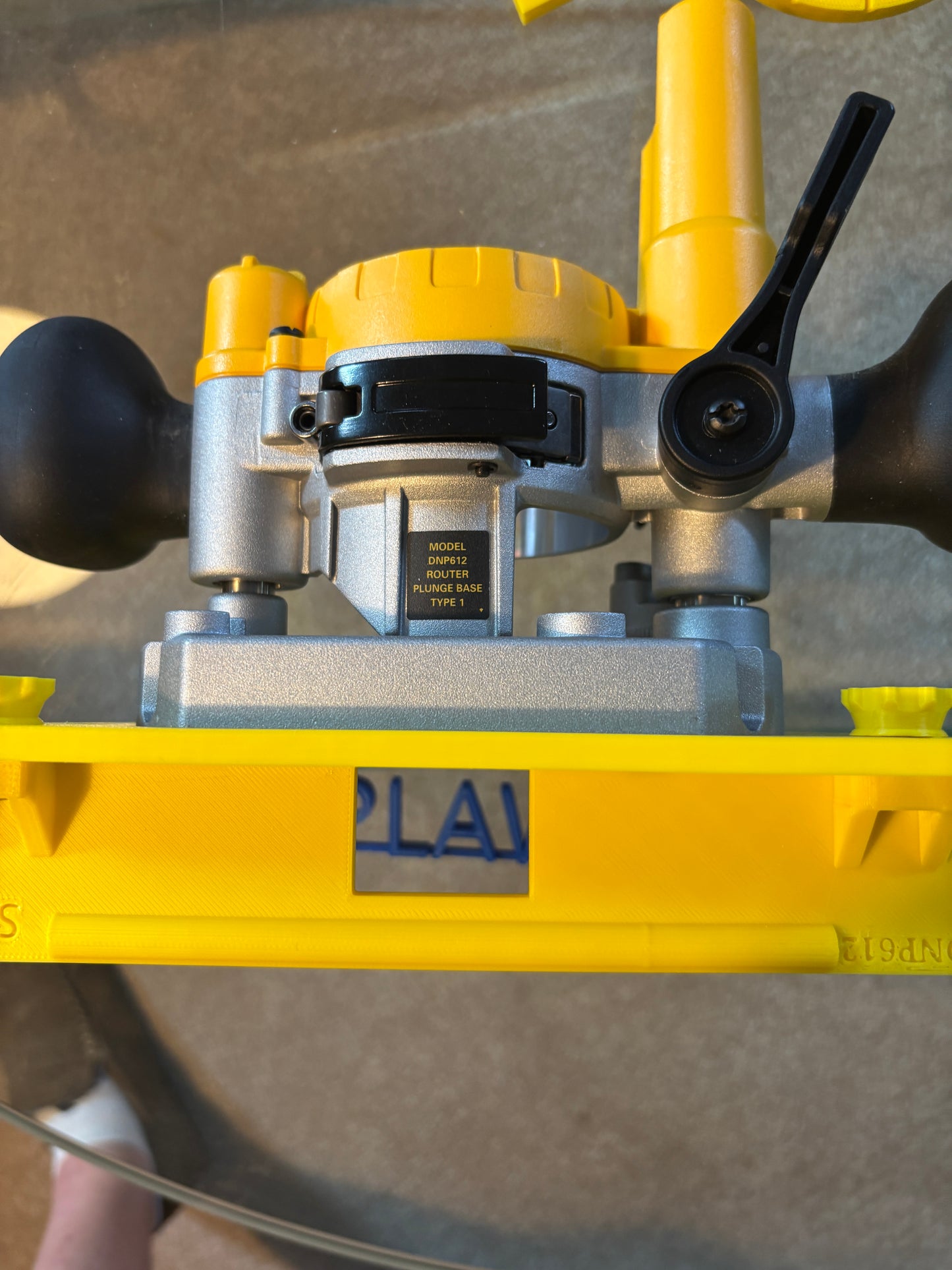 TOOLAX Mini Bench Top Router Table with Angle/Fence Guide fits Dewalt Routers DCW600 DWP611 via DNP612 Plunge Base