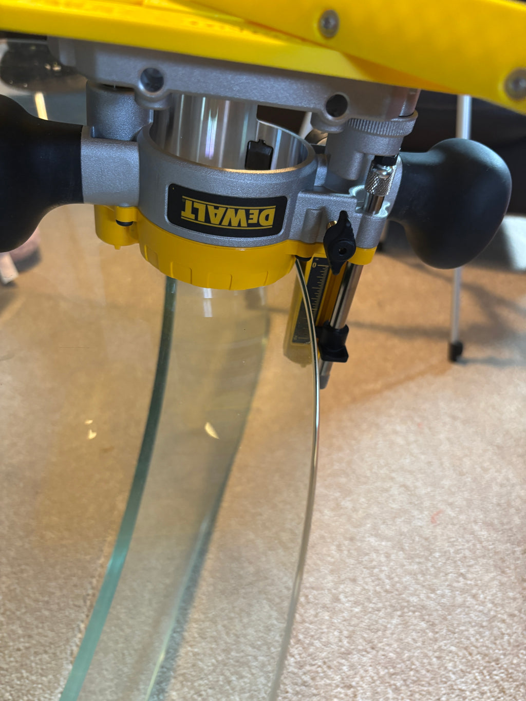 TOOLAX Mini Bench Top Router Table with Angle/Fence Guide fits Dewalt Routers DCW600 DWP611 via DNP612 Plunge Base