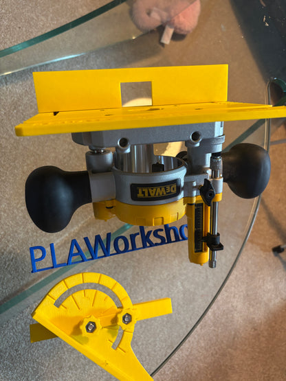 TOOLAX Mini Bench Top Router Table with Angle/Fence Guide fits Dewalt Routers DCW600 DWP611 via DNP612 Plunge Base