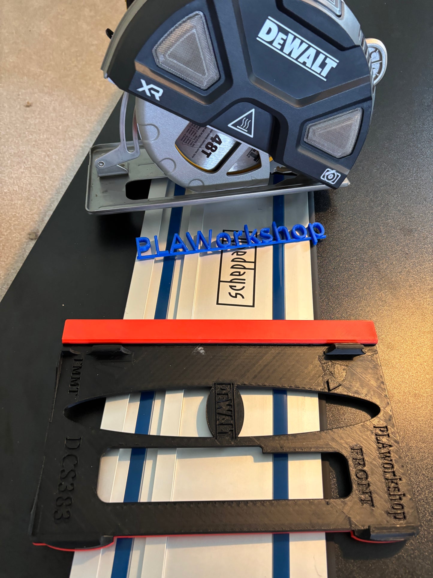 Dewalt DCS383 Metal Saw Adaptor base / Skid plate for Circular Saw to fit Scheppach Guide rail