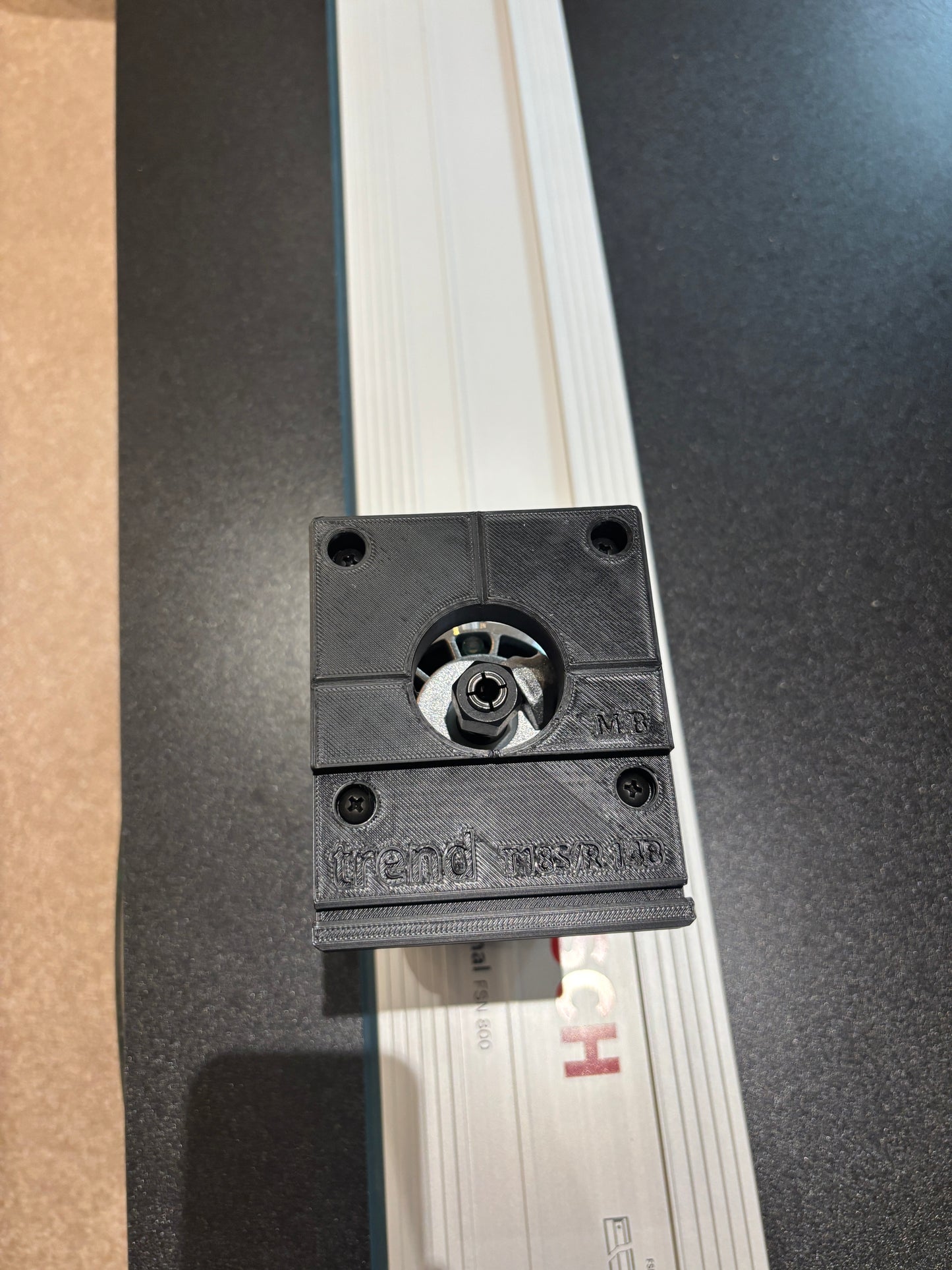 Trend T18S / R 14B Trim Router Guide Rail Adapter to Bosch Track / Guide Rail