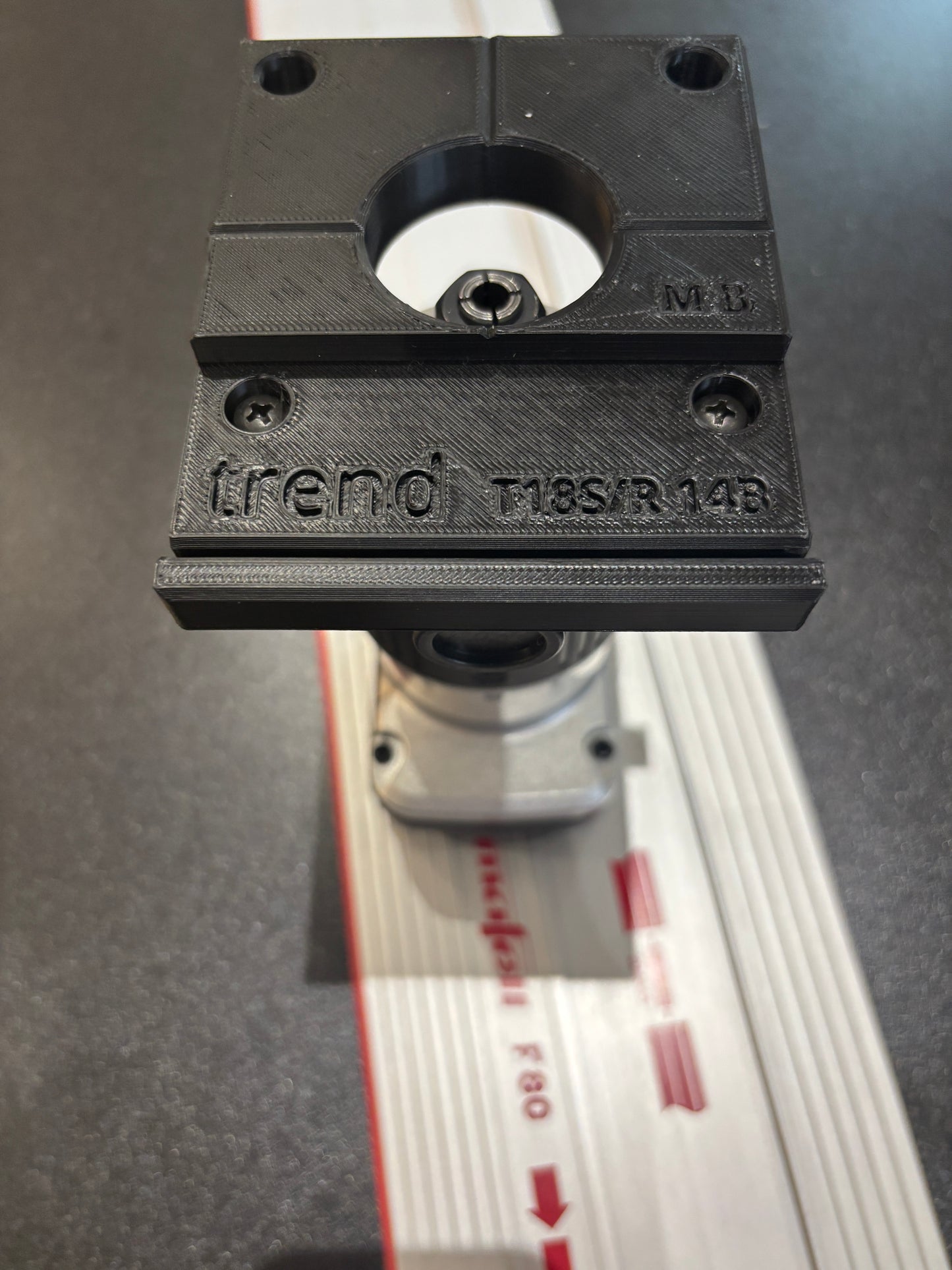 Trend T18S / R 14B Trim Router Guide Rail Adapter to Mafell Track / Guide Rail