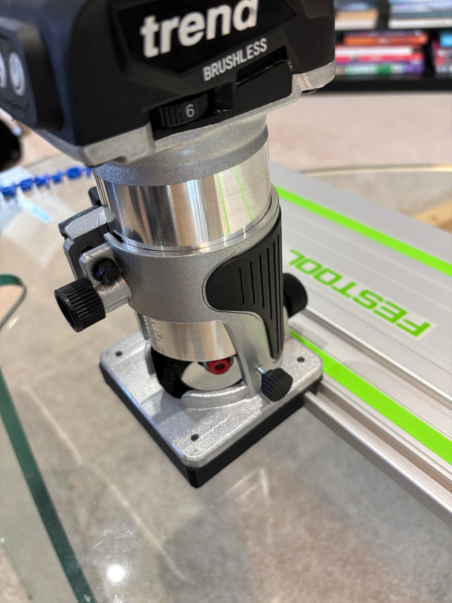 Trend T18S / R 14B Trim Router Guide Rail Base Adapter to fit Festool Track / Guide Rail