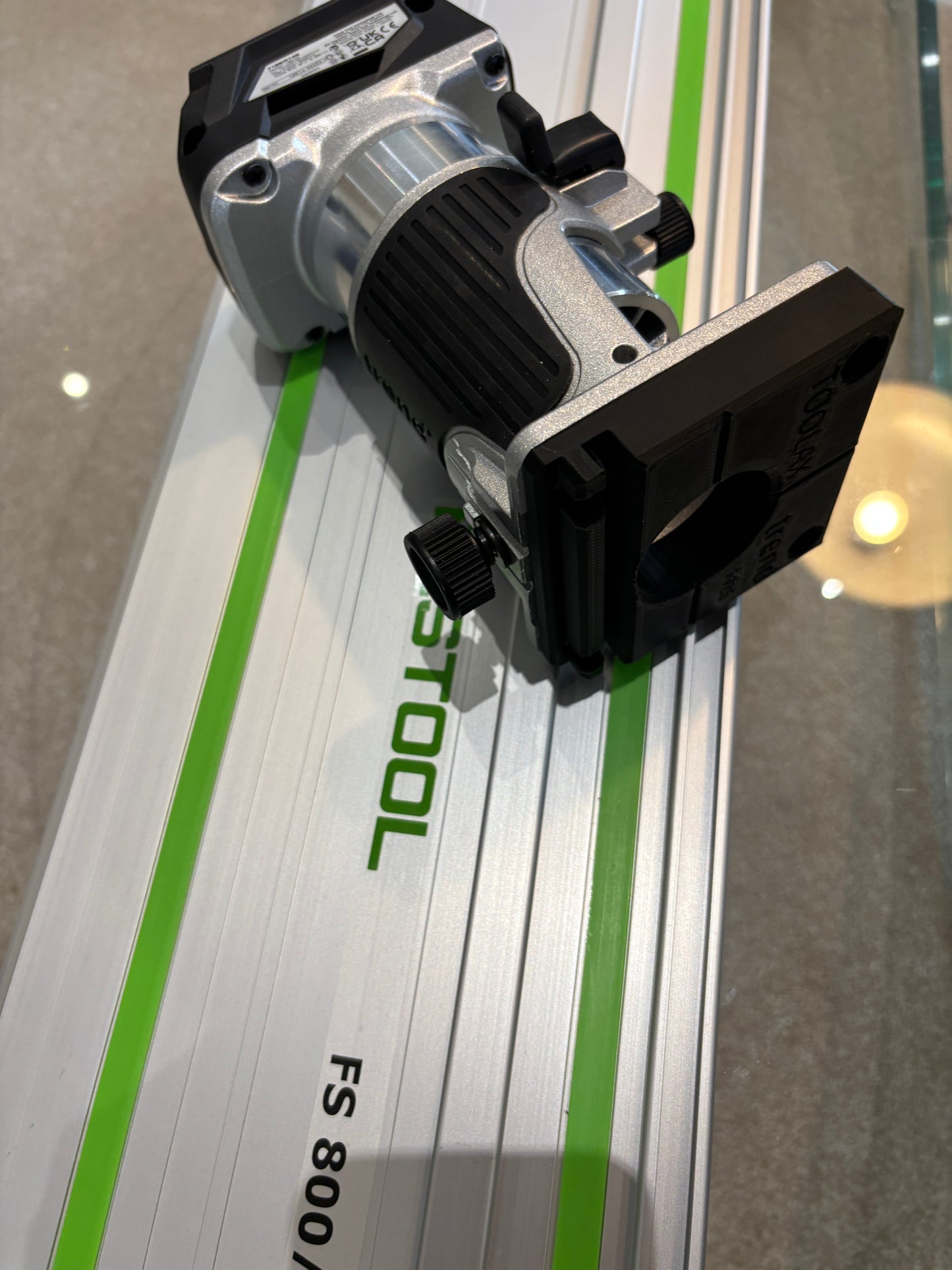 Trend T18S / R 14B Trim Router Guide Rail Base Adapter to fit Festool Track / Guide Rail