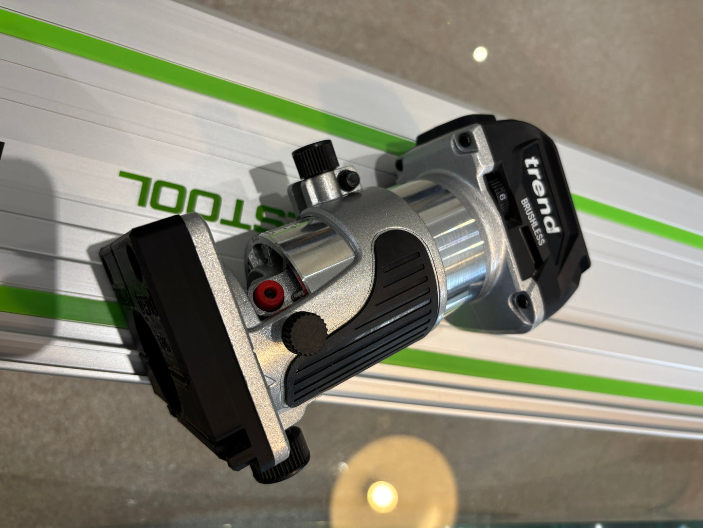 Trend T18S / R 14B Trim Router Guide Rail Base Adapter to fit Festool Track / Guide Rail