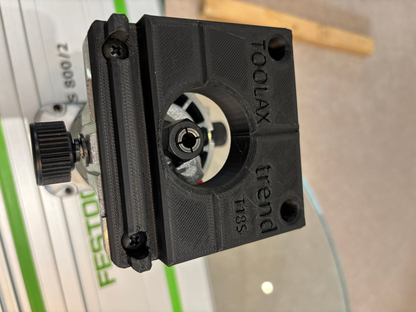 Trend T18S / R 14B Trim Router Guide Rail Base Adapter to fit Festool Track / Guide Rail