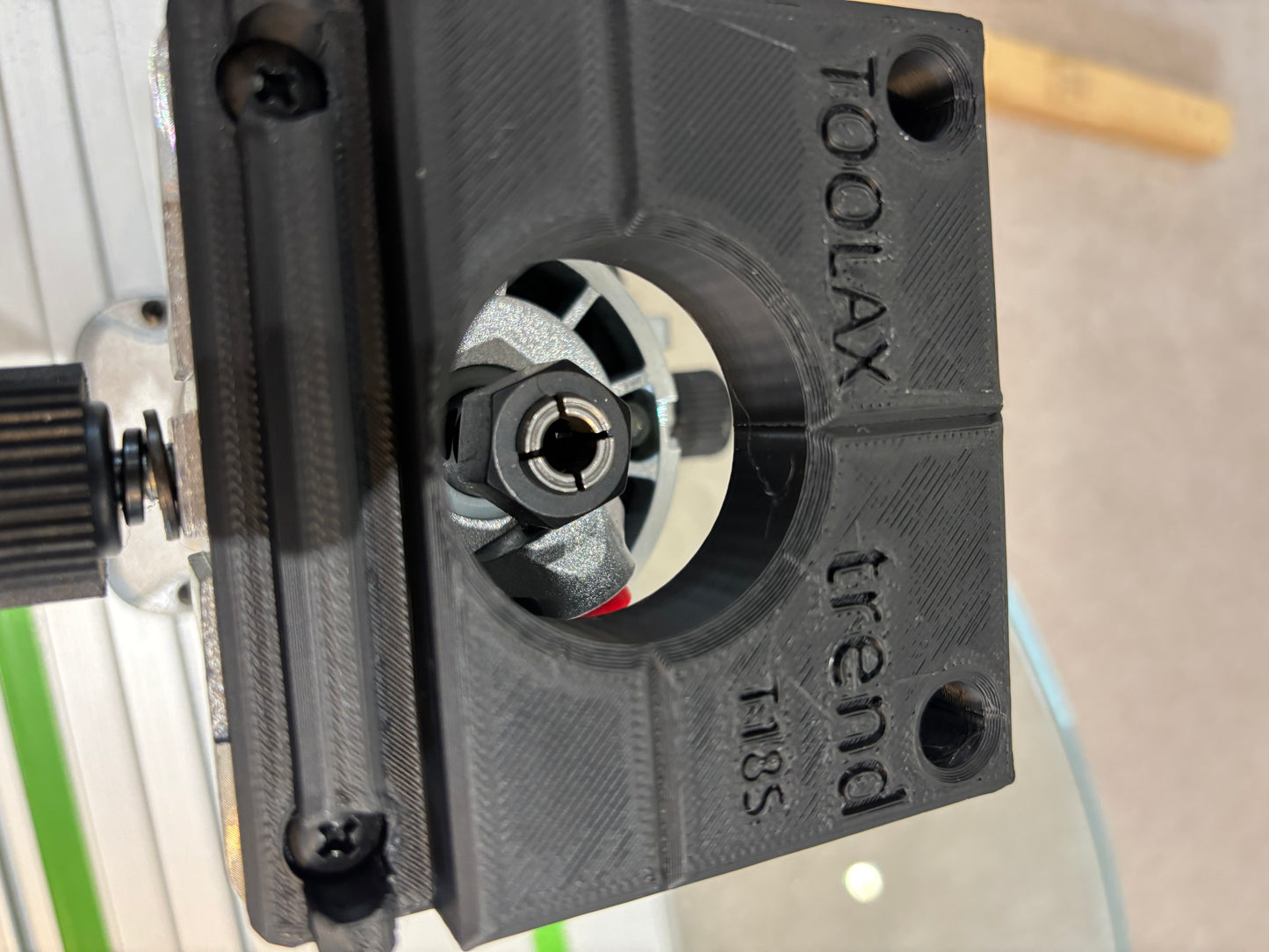 Trend T18S / R 14B Trim Router Guide Rail Base Adapter to fit Festool Track / Guide Rail