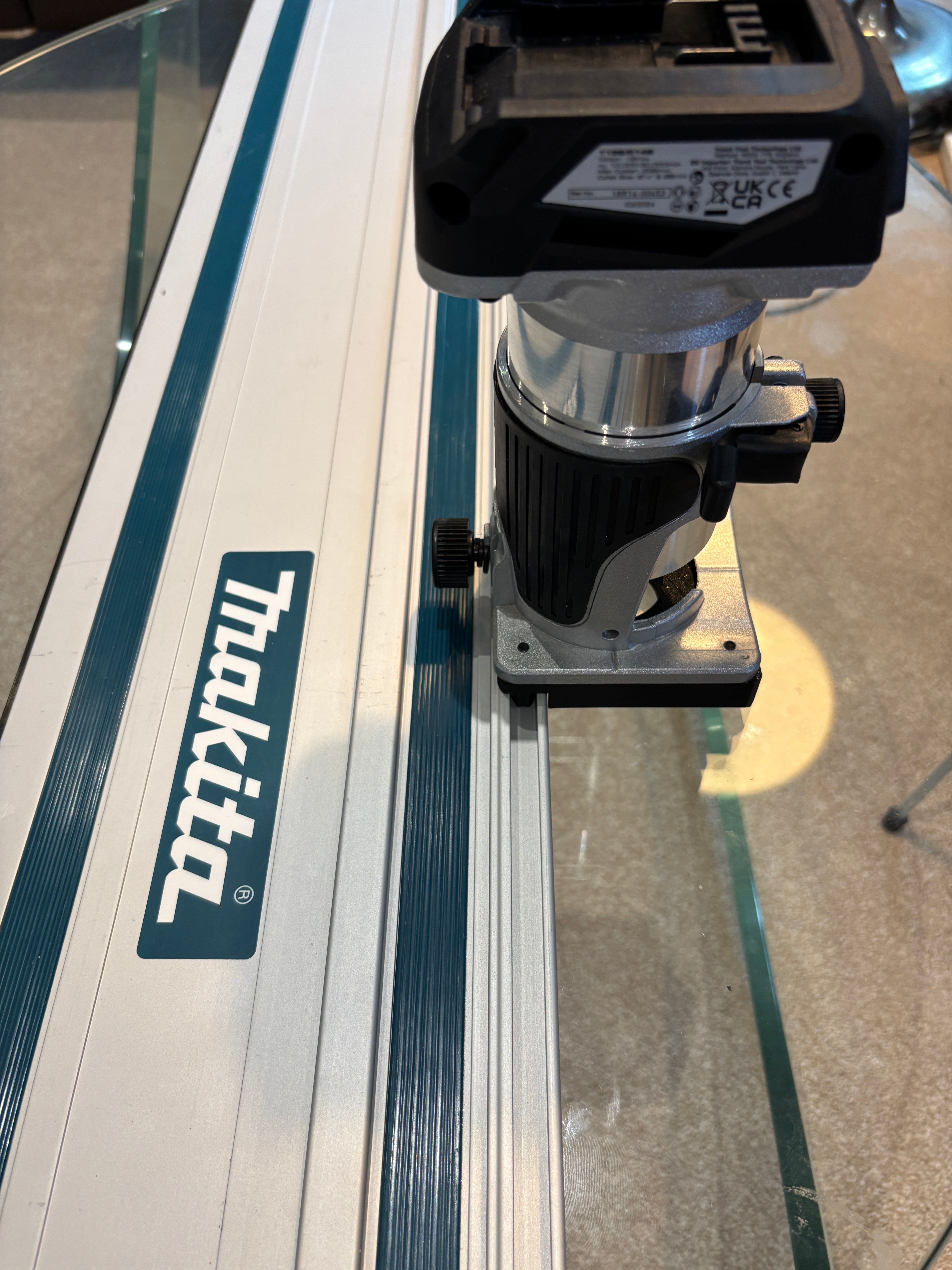Trend T18S / R 14B Trim Router Guide Rail Adapter to Makita Track / Gu ...