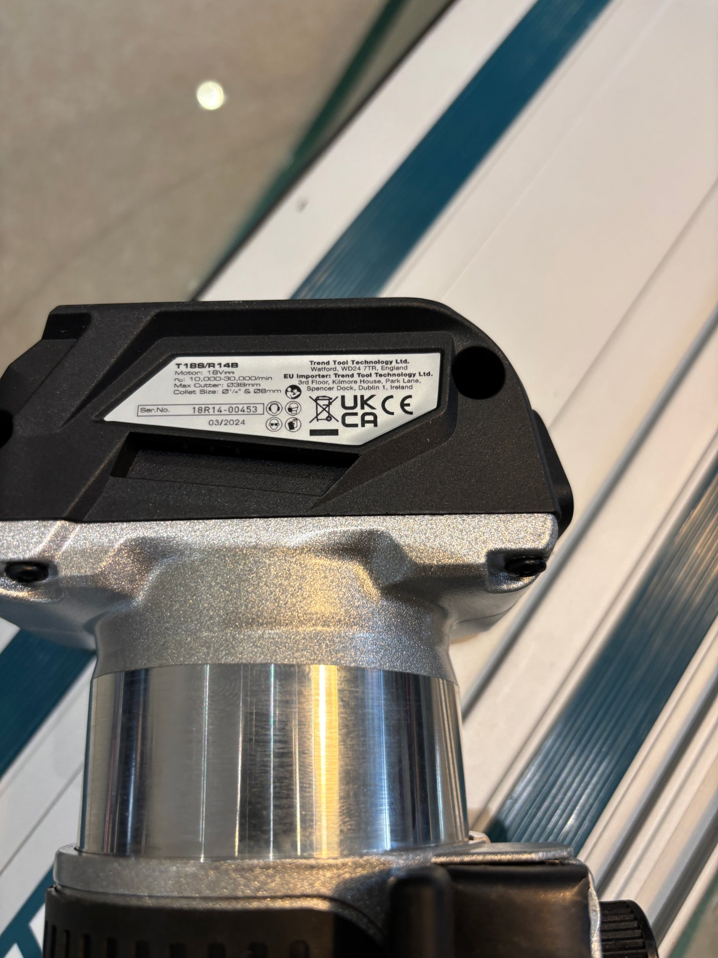 Trend T18S / R 14B Trim Router Guide Rail Adapter to Makita Track / Guide Rail