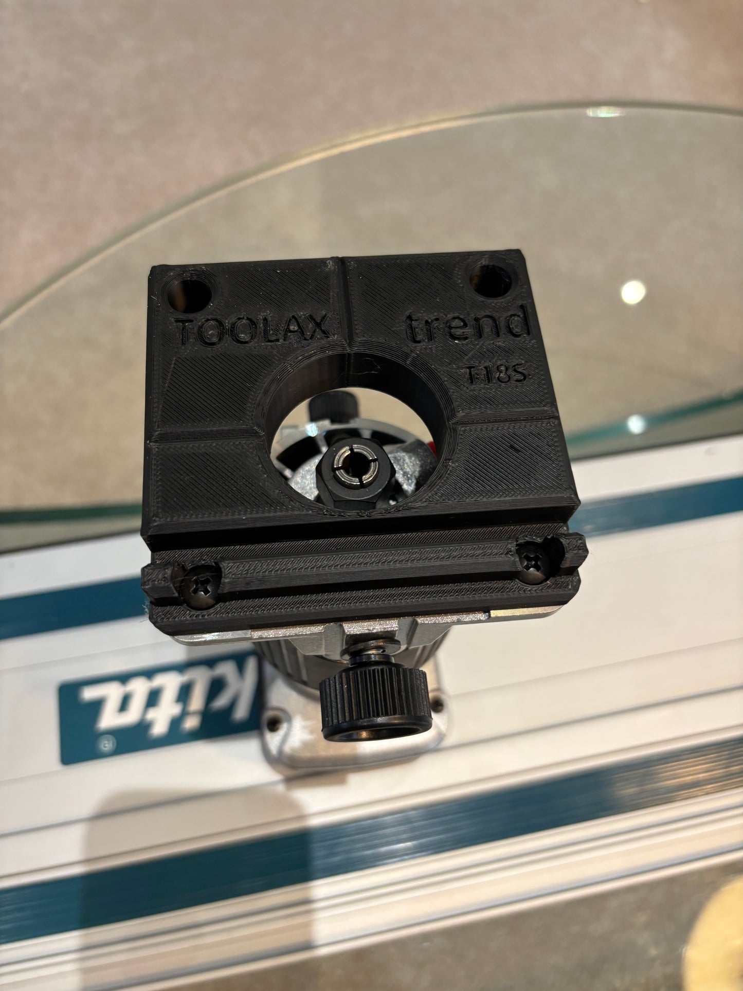 Trend T18S / R 14B Trim Router Guide Rail Adapter to Makita Track / Guide Rail