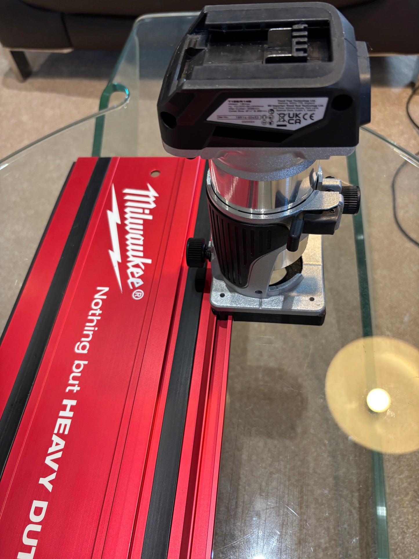 Trend T18S / R 14B Trim Router Guide Rail Adapter to Milwaukee Track / Guide Rail