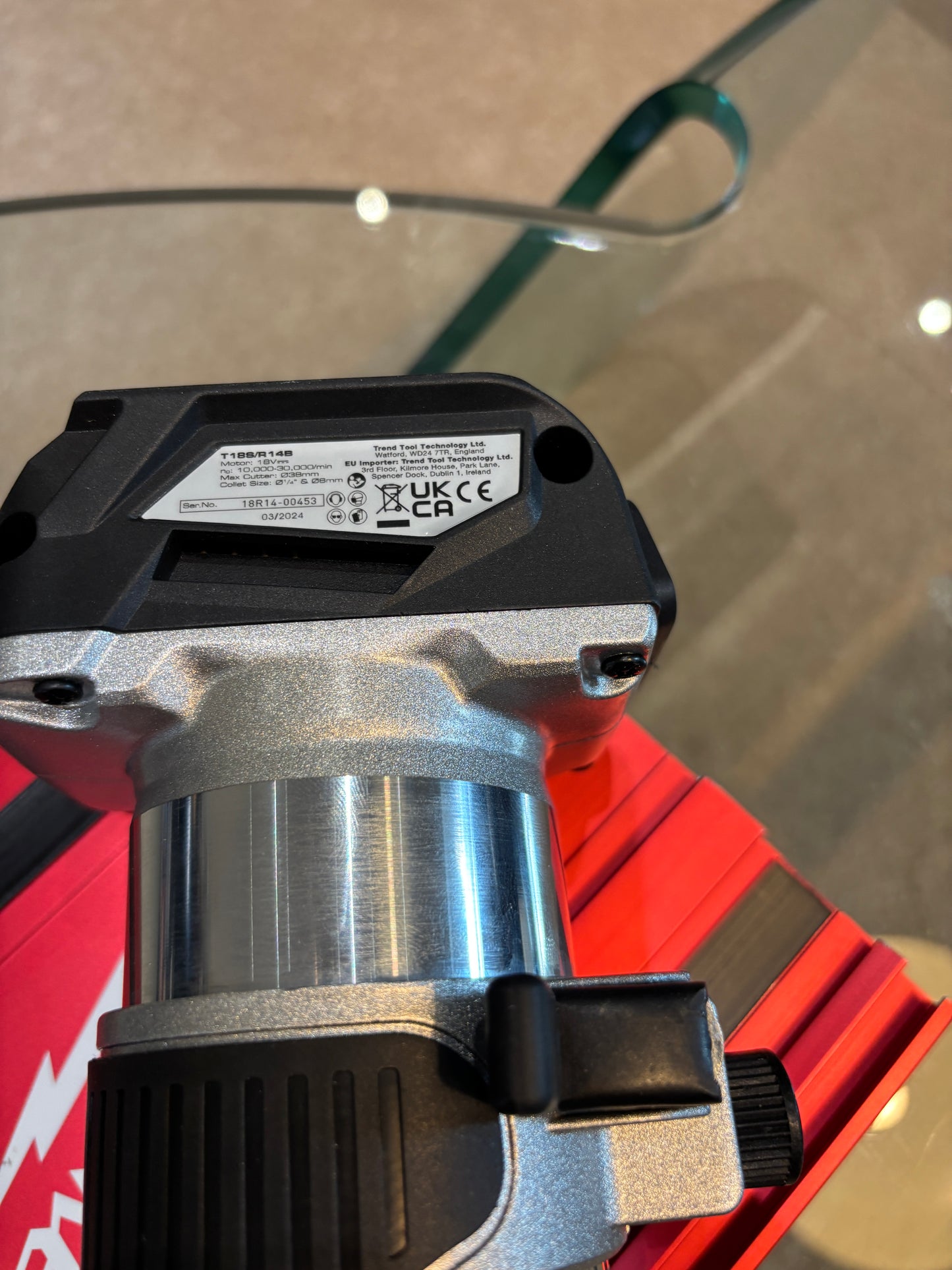 Trend T18S / R 14B Trim Router Guide Rail Adapter to Milwaukee Track / Guide Rail