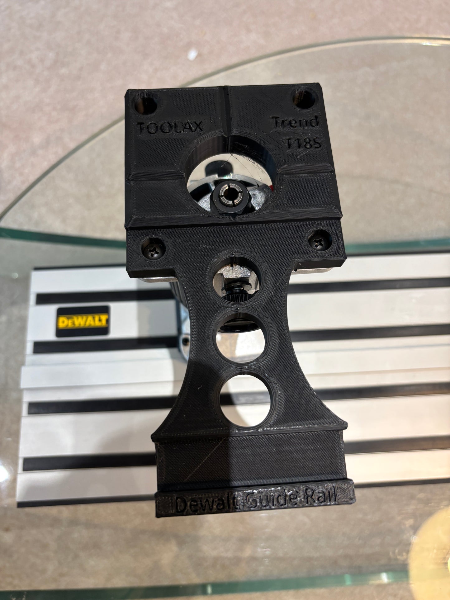 Trend T18S / R 14B Trim Router Guide Rail Adapter to Dewalt Track / Guide Rail