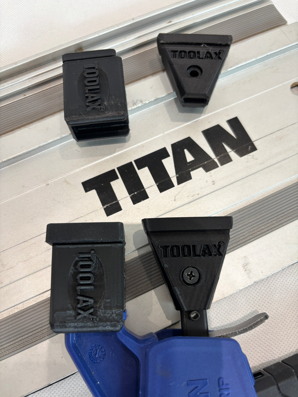Pair of TOOLAX Quick Grip Clamp Adaptor to fit Titan Guide Rail with Riser block