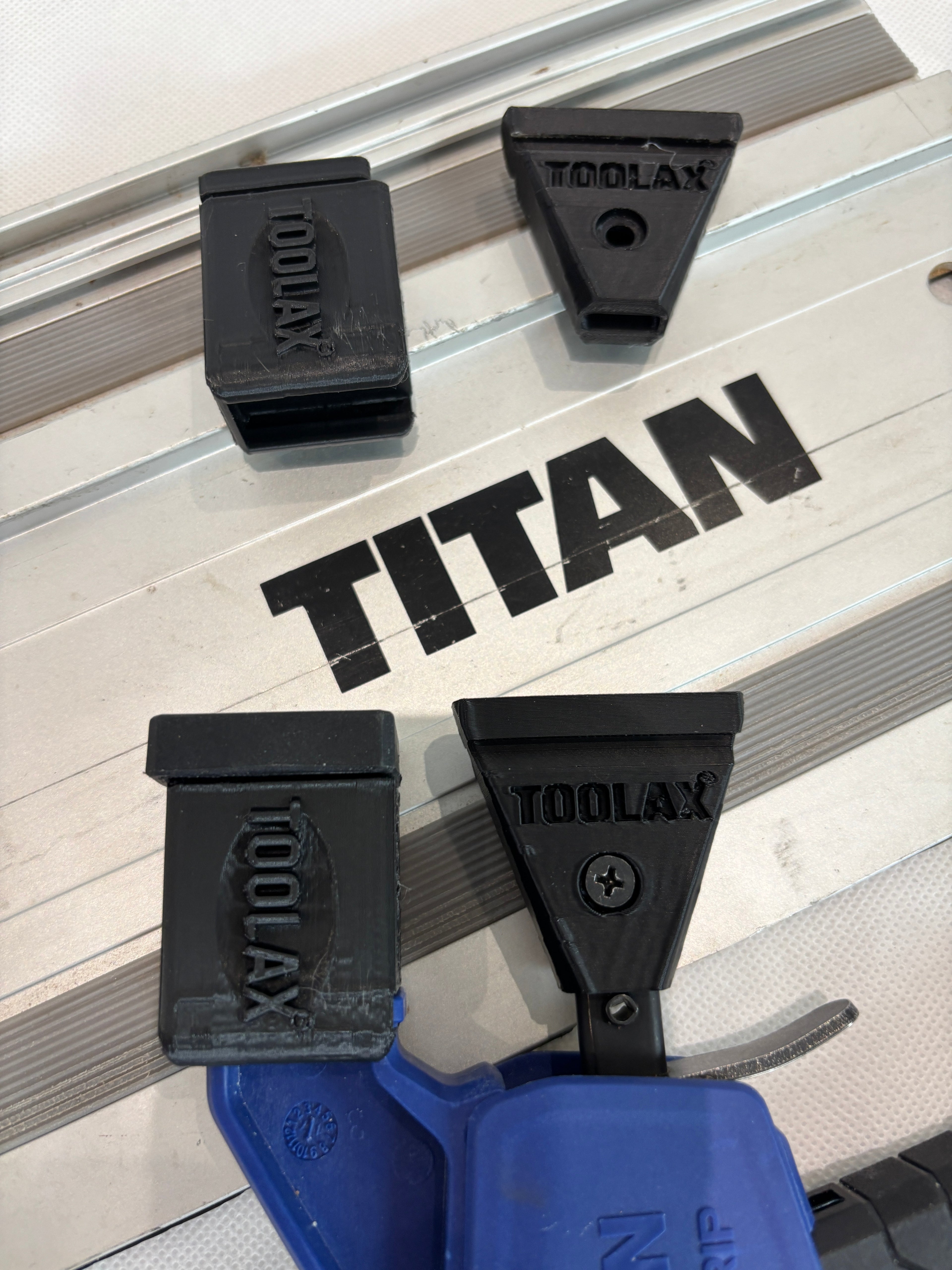 Pair of TOOLAX Quick Grip Clamp Adaptor to fit Titan Guide Rail with Riser block