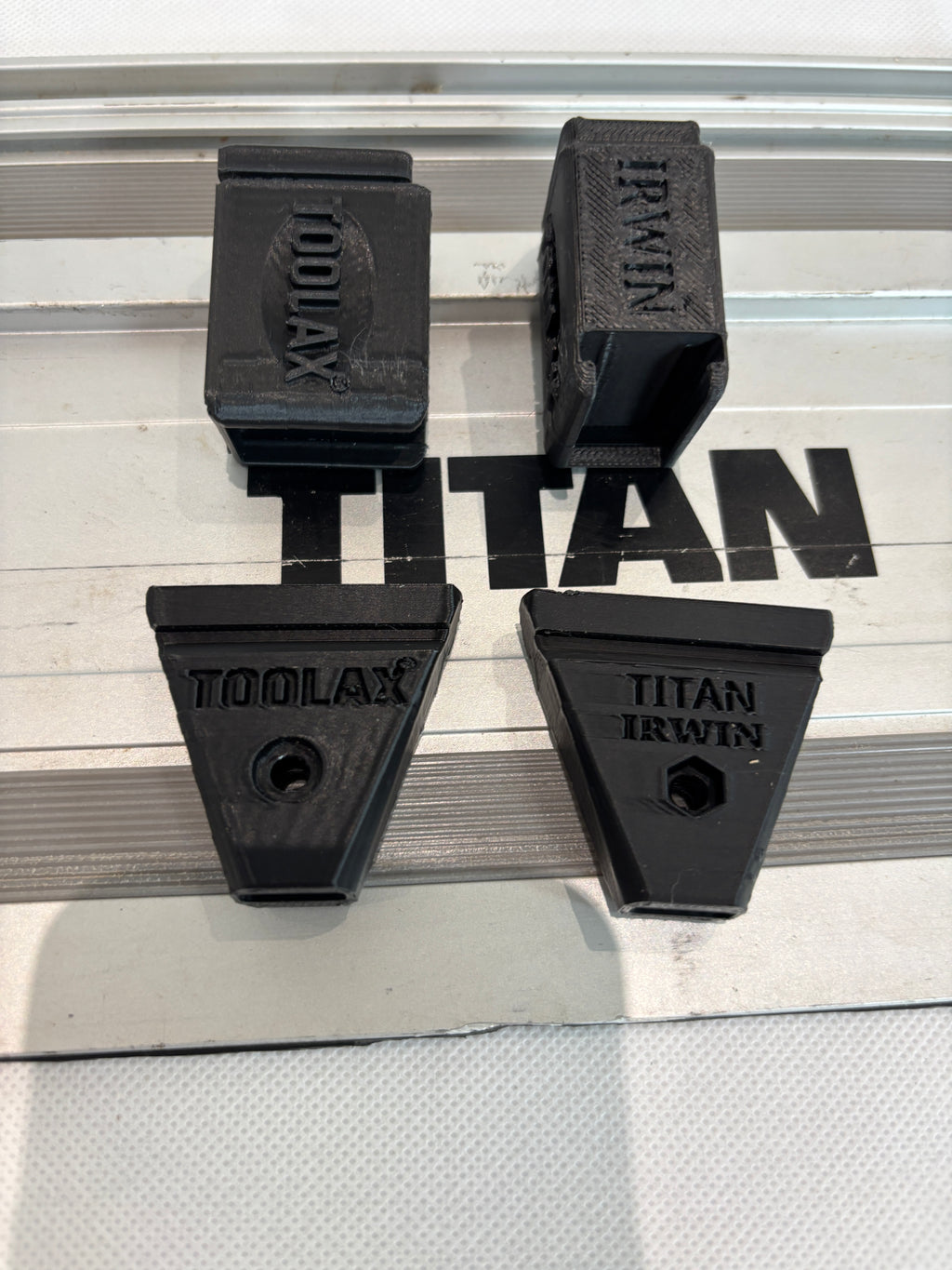 Pair of TOOLAX Quick Grip Clamp Adaptor to fit Titan Guide Rail with Riser block