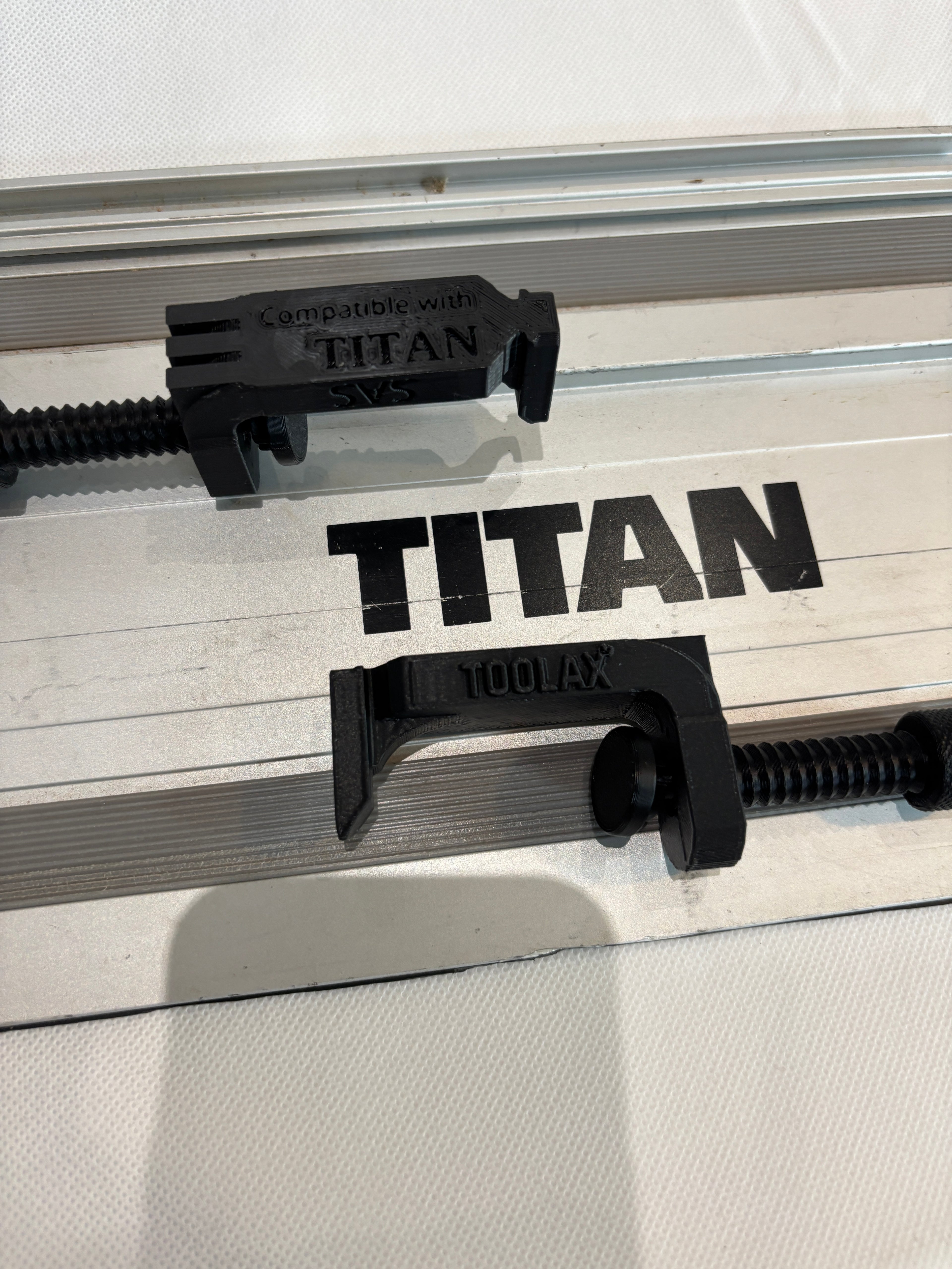 TOOLAX All In One Clamp G-Style - compatible with  Titan track saw guide rail