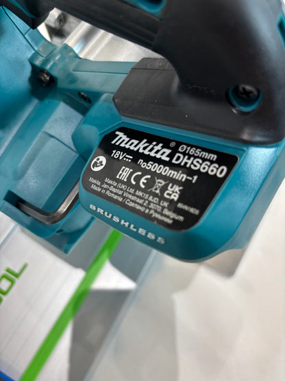 TOOLAX Adaptor Base / Skid plate, compatible with Makita DHS660 / XSH04 Circular saw to fit Festool Guide Rail