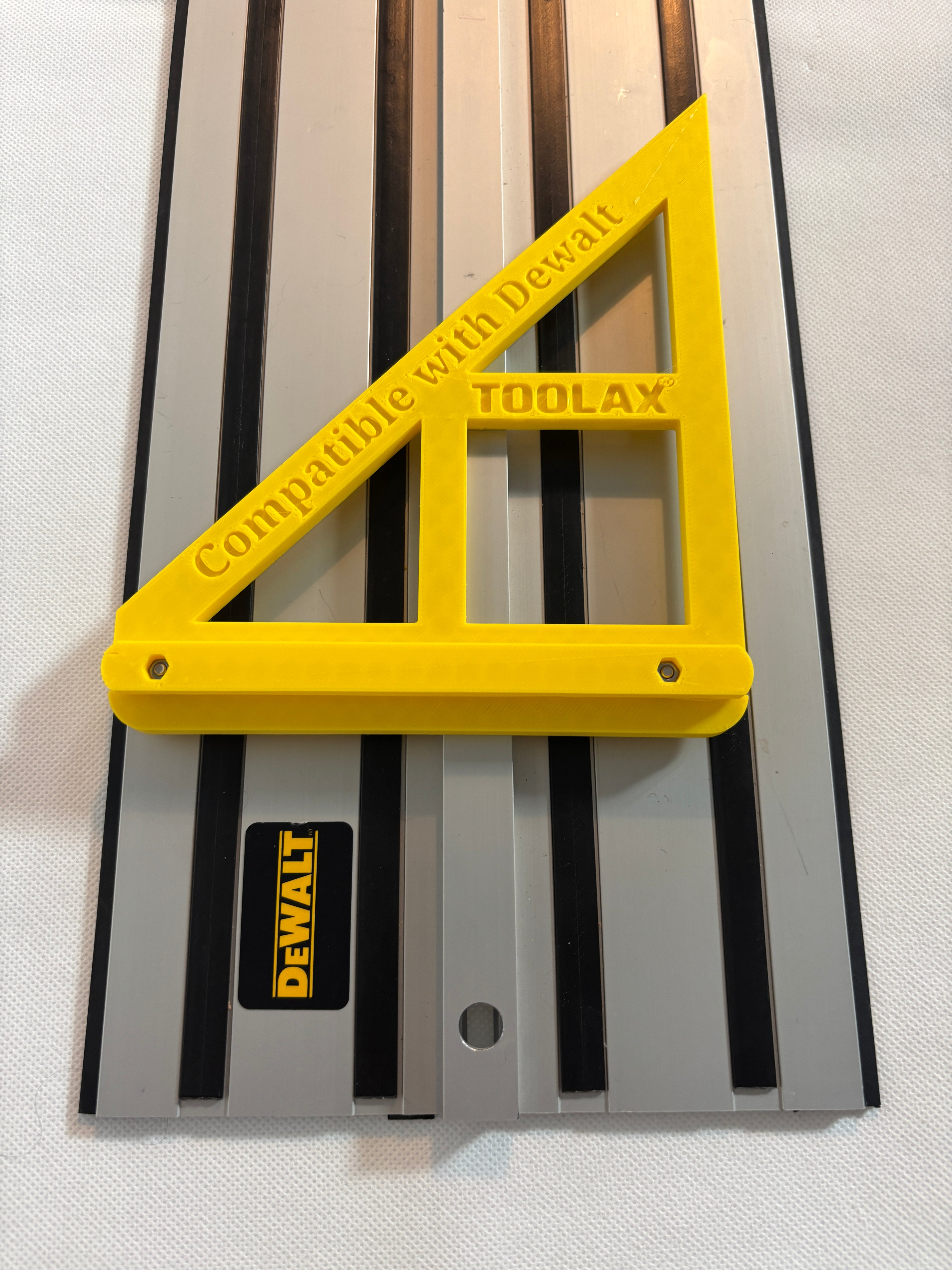 TOOLAX Large 45 & 90 Degree Fixed Set Angle Bevel Guide Rail Stop- Fence to fit Dewalt Guide Rail