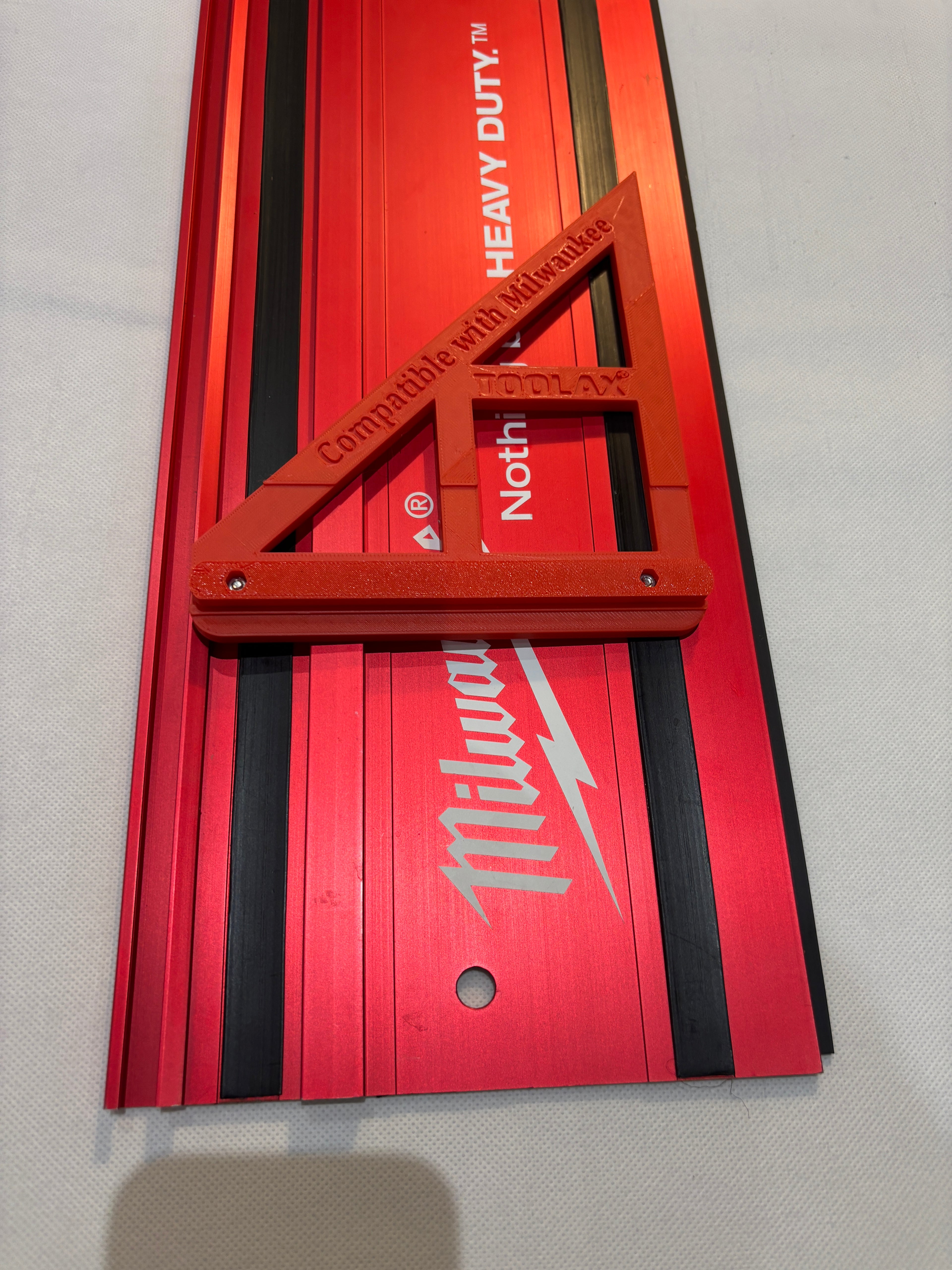 TOOLAX Large Guide Rail Square with 45 & 90 Degree Stops to fit Milwaukee Rail