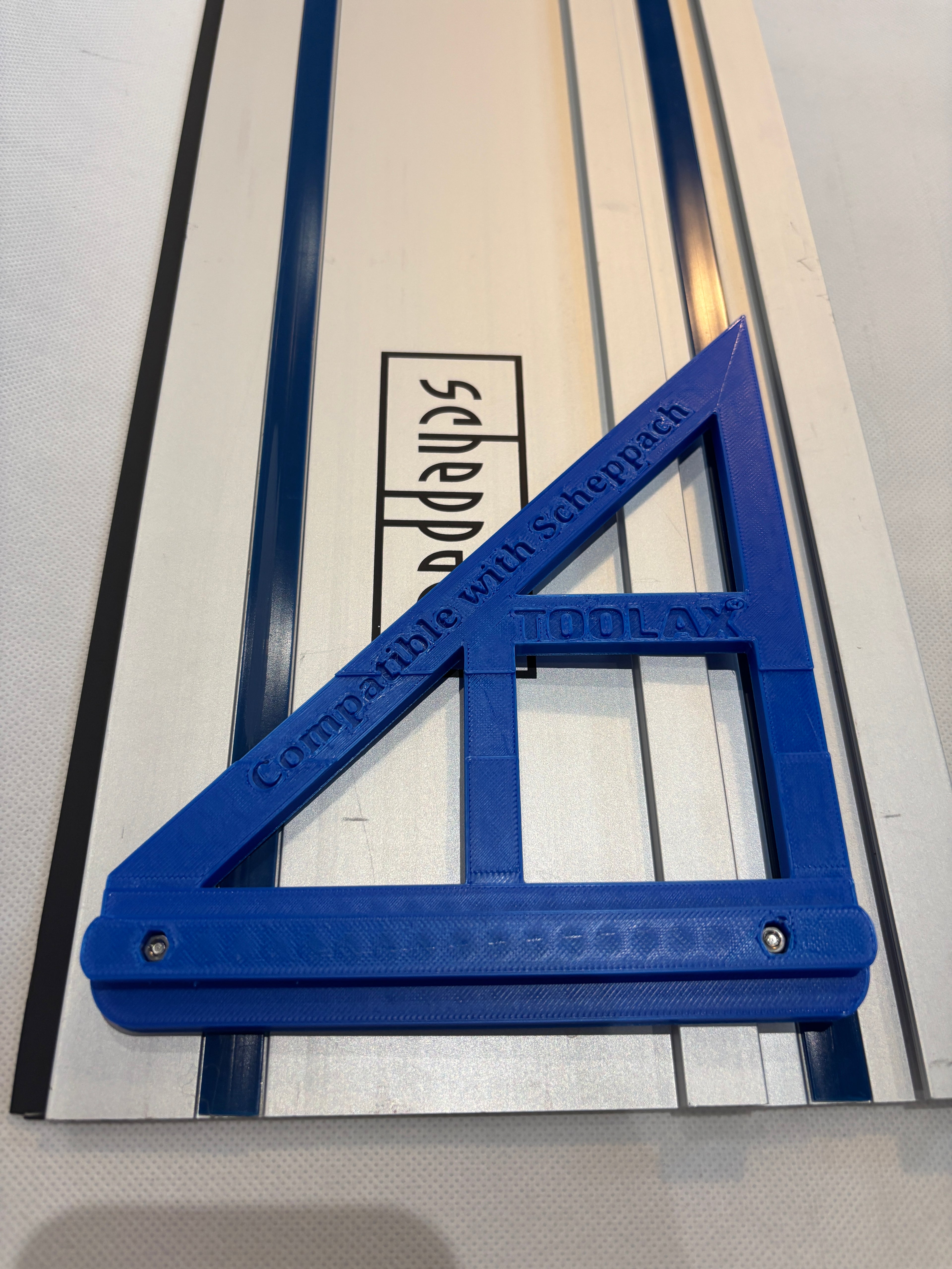 TOOLAX Large Guide Rail Square with 45 & 90 Degree Stops to fit Scheppach Rail