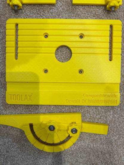 TOOLAX Mini Bench Top Router Table with Angle/Fence Guide for Dewalt DCW604 D26203 D26204 via D262004 Plunge Base