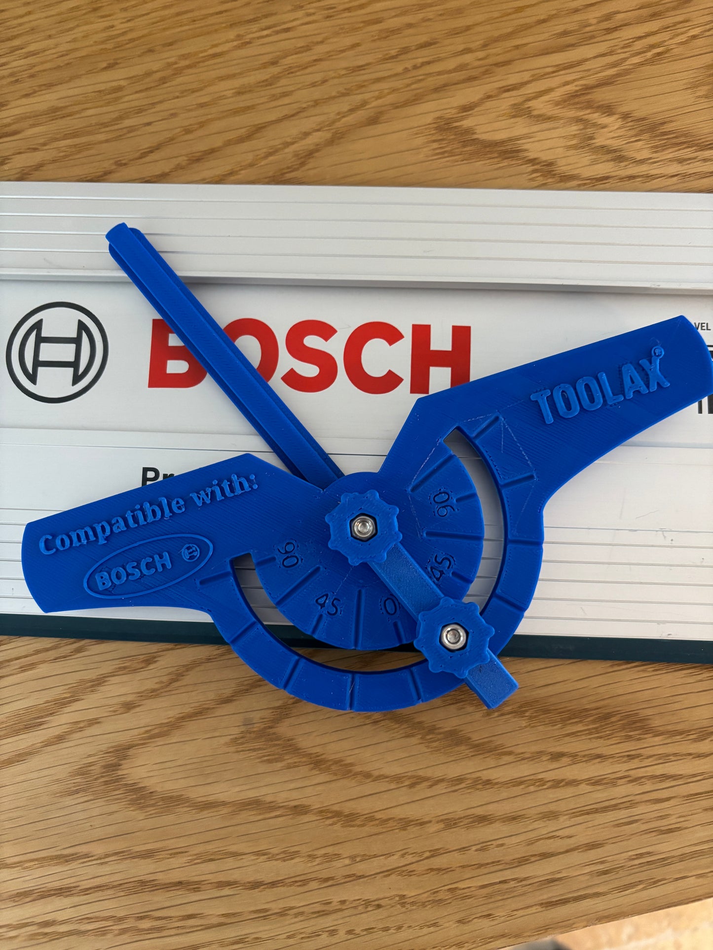 TOOLAX Fully Variable Adjustable Angle Guide Rail Fence Attachment for Bosch Guide Rails