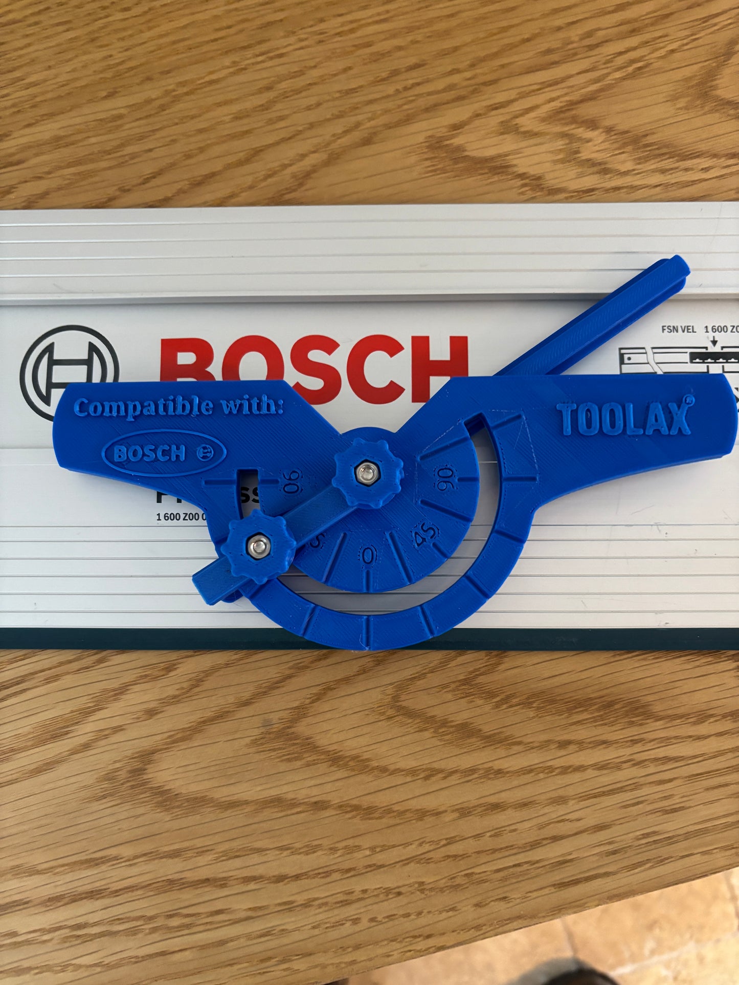 TOOLAX Fully Variable Adjustable Angle Guide Rail Fence Attachment for Bosch Guide Rails