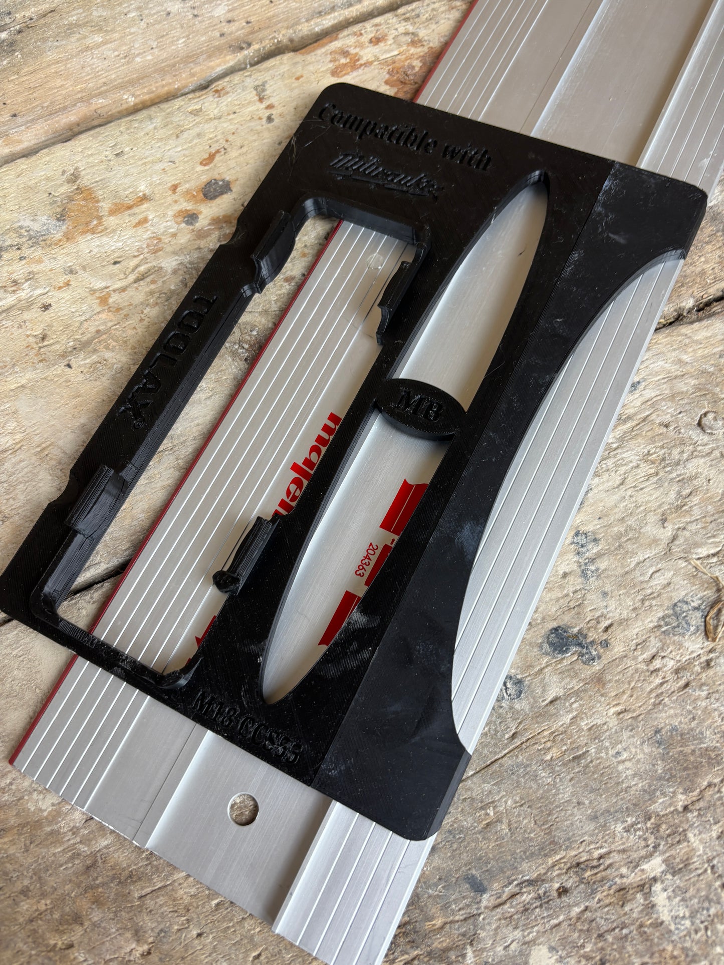 TOOLAX adaptor for Milwaukee M18 CCS55 Adaptor base / Skid plate for Circular Saw to fit Mafell Guide rail