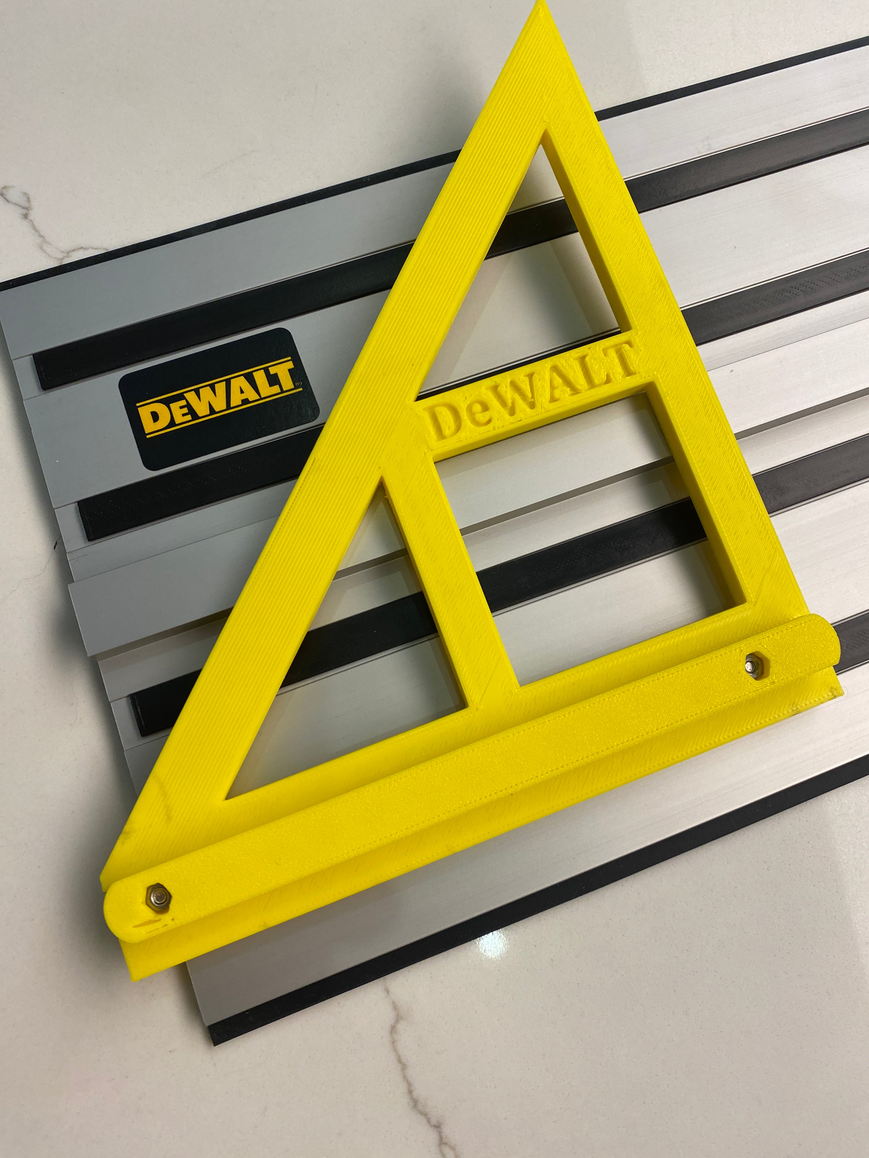 TOOLAX Large 45 & 90 Degree Fixed Set Angle Bevel Guide Rail Stop- Fence to fit Dewalt Guide Rail