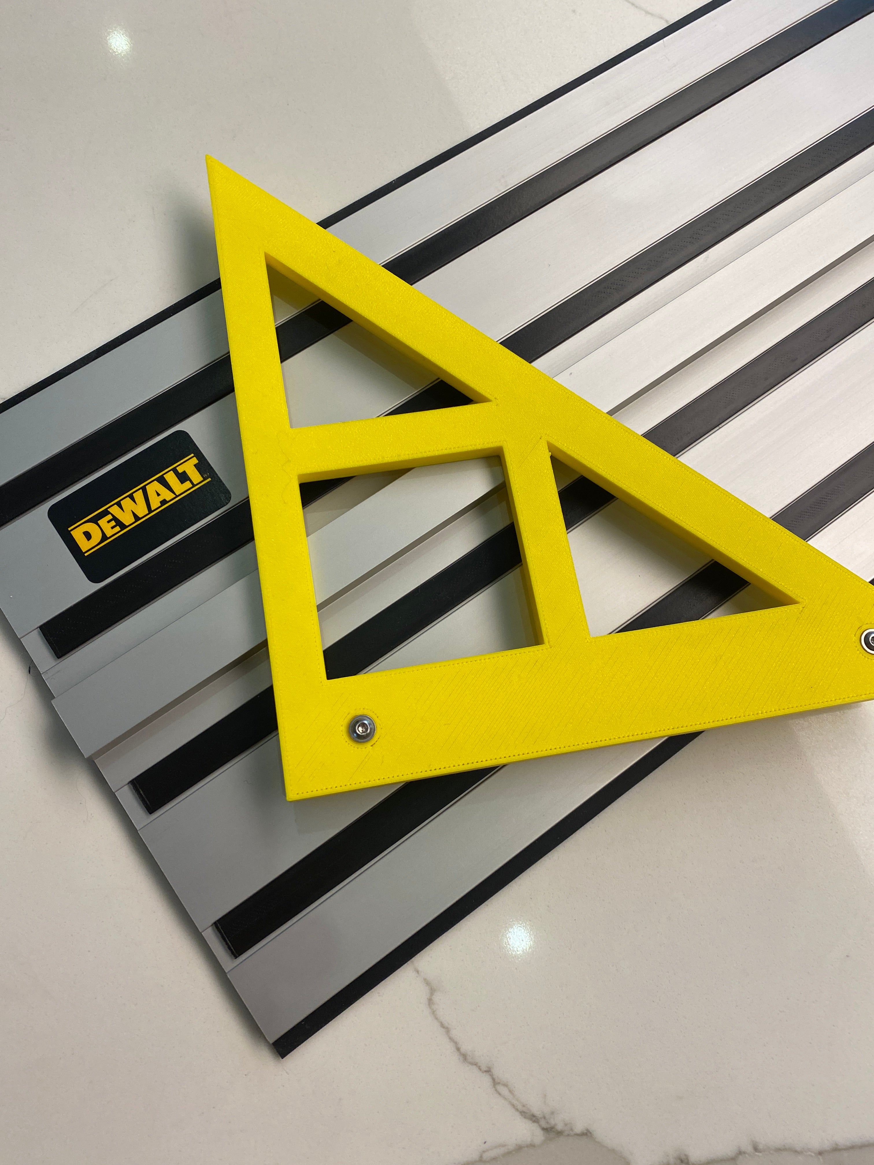 TOOLAX Large 45 & 90 Degree Fixed Set Angle Bevel Guide Rail Stop- Fence to fit Dewalt Guide Rail