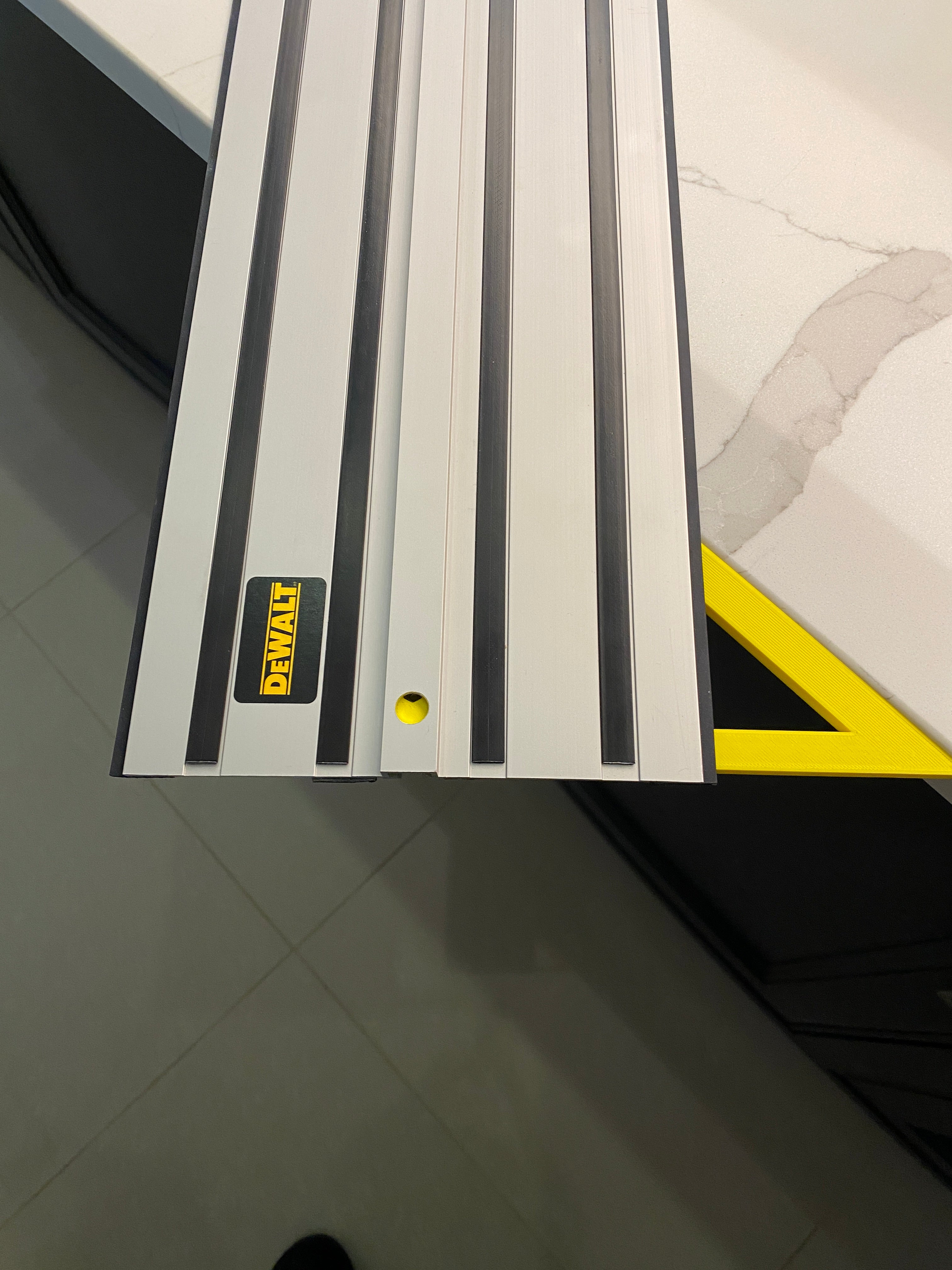TOOLAX Large 45 & 90 Degree Fixed Set Angle Bevel Guide Rail Stop- Fence to fit Dewalt Guide Rail
