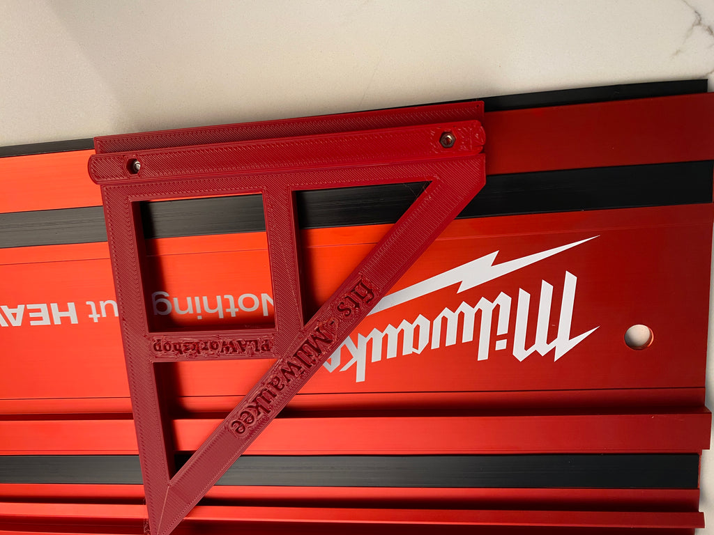 TOOLAX Large Guide Rail Square with 45 & 90 Degree Stops to fit Milwaukee Rail