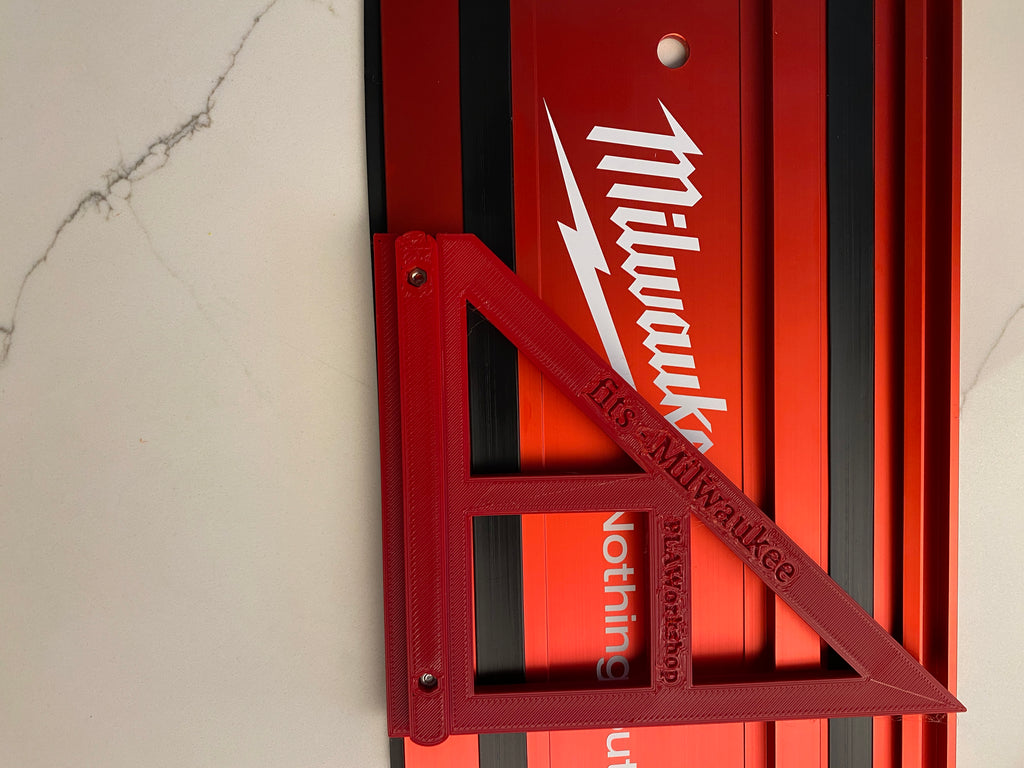 TOOLAX Large Guide Rail Square with 45 & 90 Degree Stops to fit Milwaukee Rail