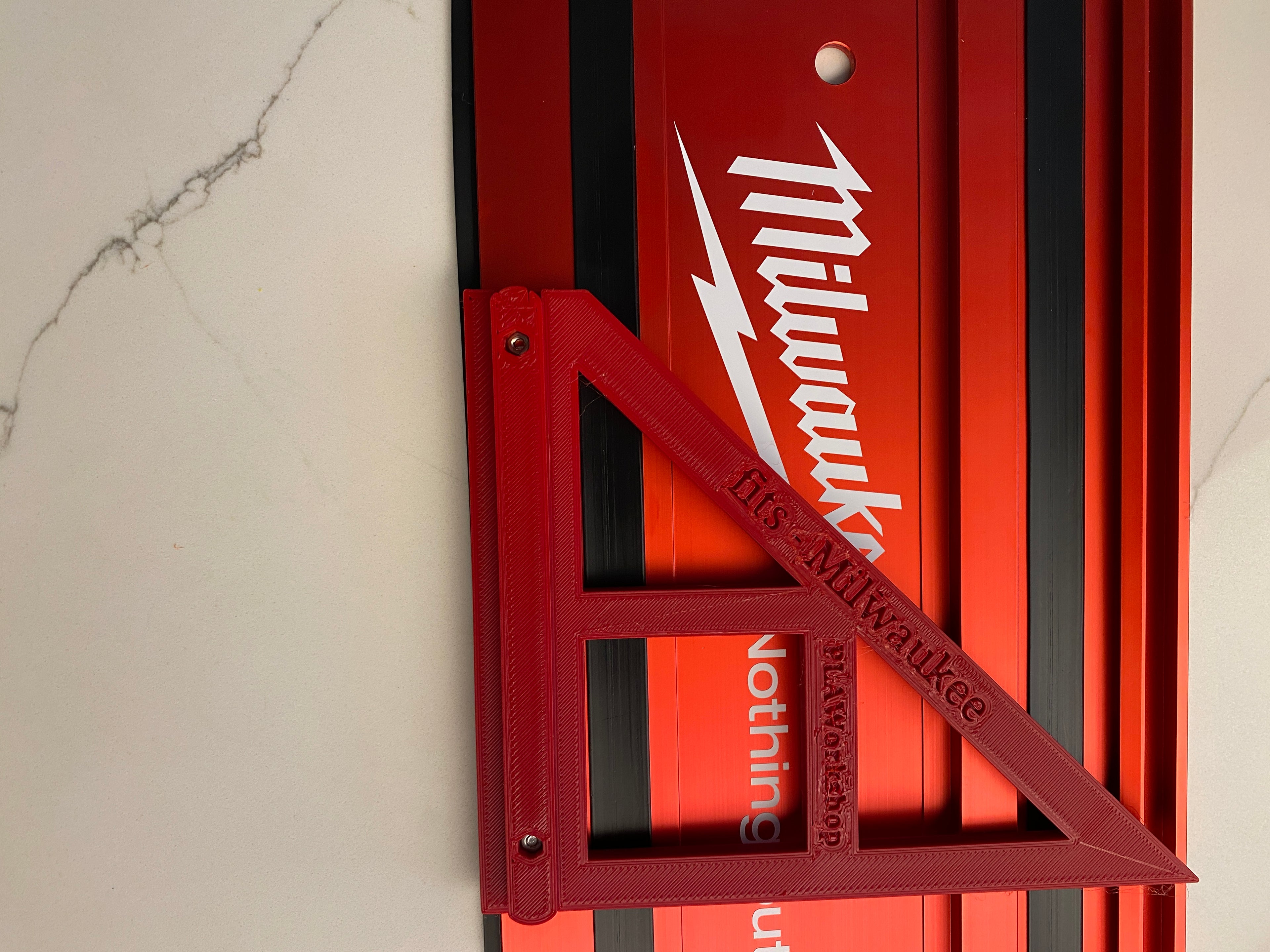 TOOLAX Large Guide Rail Square with 45 & 90 Degree Stops to fit Milwaukee Rail