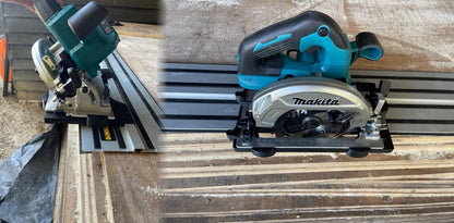 Makita DHS660 / XSH04 Adaptor base supports 90° and 45° cuts for Dewalt rail